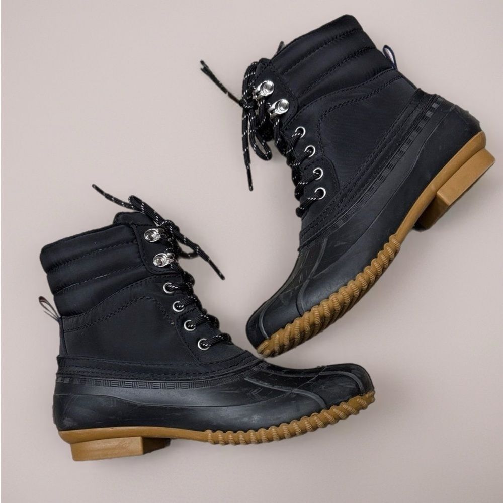 Tommy Hilfiger Black and Tan Winter Boots